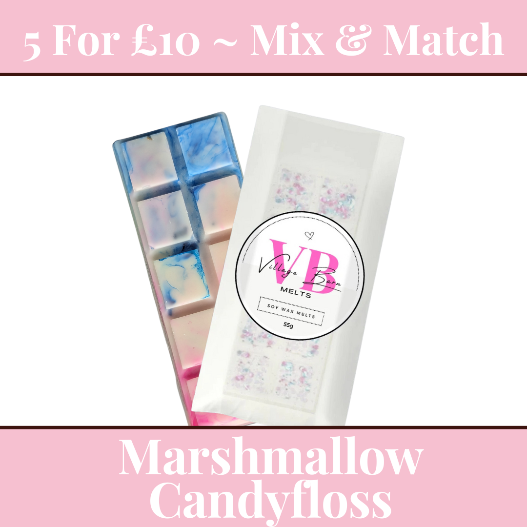 Marshmallow Candyfloss Snap Bar Wax Melt - Villagebarnmelts