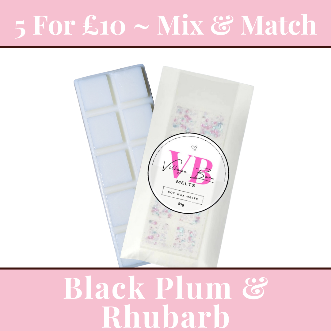 Black Plum & Rhubarb Snap Bar Wax Melt - Villagebarnmelts